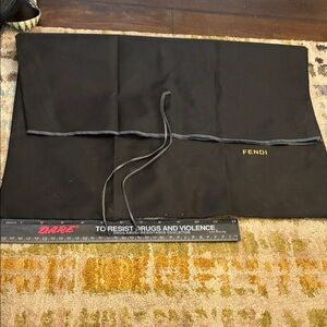 Fendi Black and Gold Logo Dust Bag